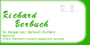 richard berbuch business card